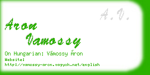 aron vamossy business card